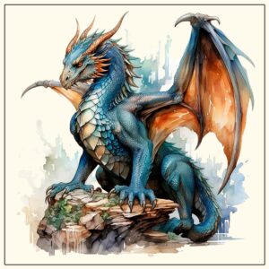 Stickers: Dragon Blue Lft 3x